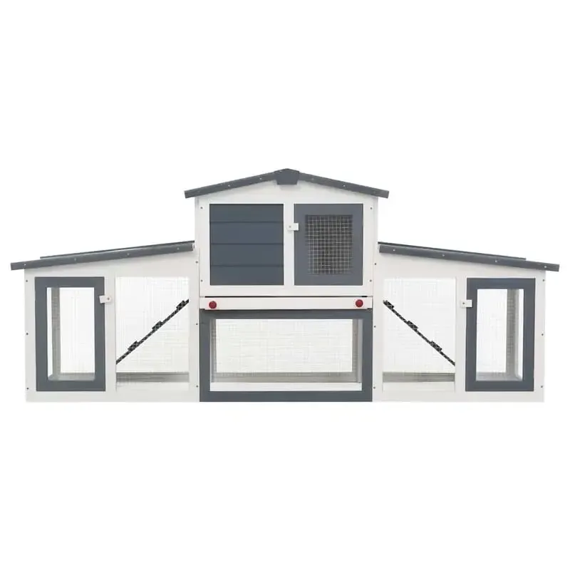 Enclos extérieur en bois pour lapins et poulets