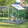 Enclos extérieur robuste pour poulets avec couverture PE – Couleur vert
