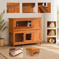Enclos lapins et poulailler pin 2 étages – 4