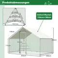 Enclos métal poules avec verrou et toit PE – Couleur 3x2x2m-With Ladder