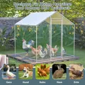 Enclos métal poules avec verrou et toit PE – 5
