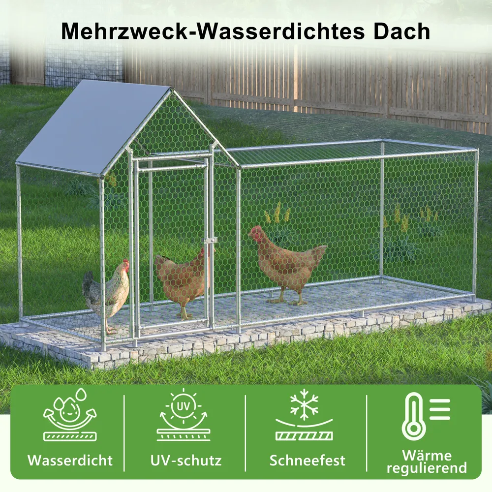 Enclos métallique 3x1,5m avec serrure et couverture PE