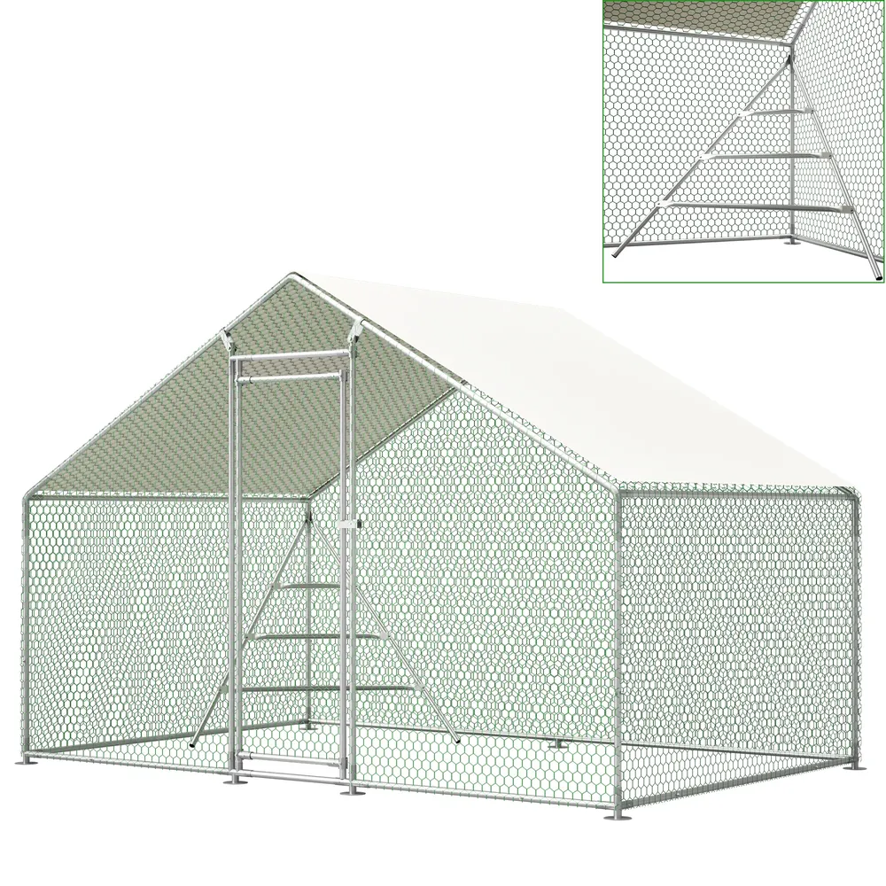 Enclos métallique avec échelle et couverture imperméable