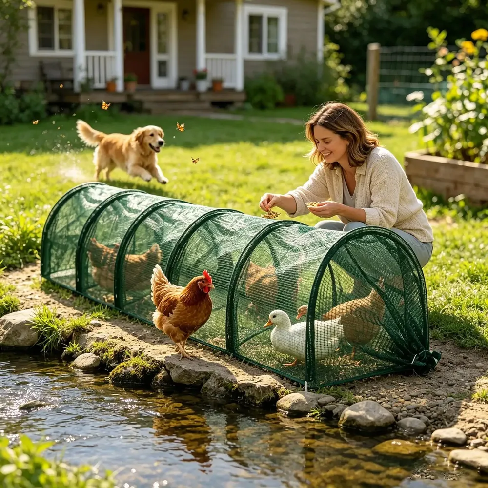 Enclos pliable volailles métal pour extérieur