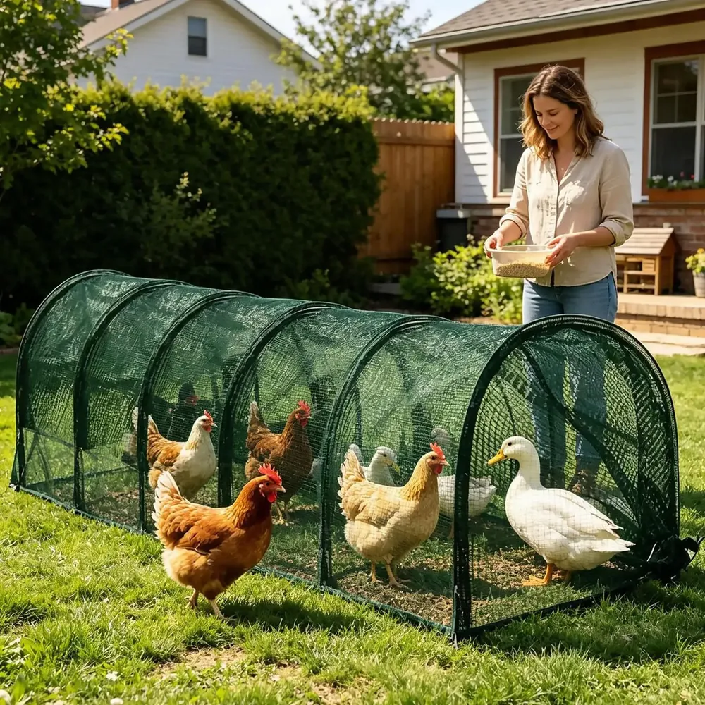 Enclos pliable volailles métal pour extérieur