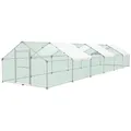 Enclos poulailler acier galvanisé 3 à 12 m résistant aux intempéries – Couleur 3x12x2m