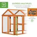 Enclos poulailler bois 140 x 88,5 x 106 cm orange – 4