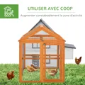 Enclos poulailler bois 140 x 88,5 x 106 cm orange – 5
