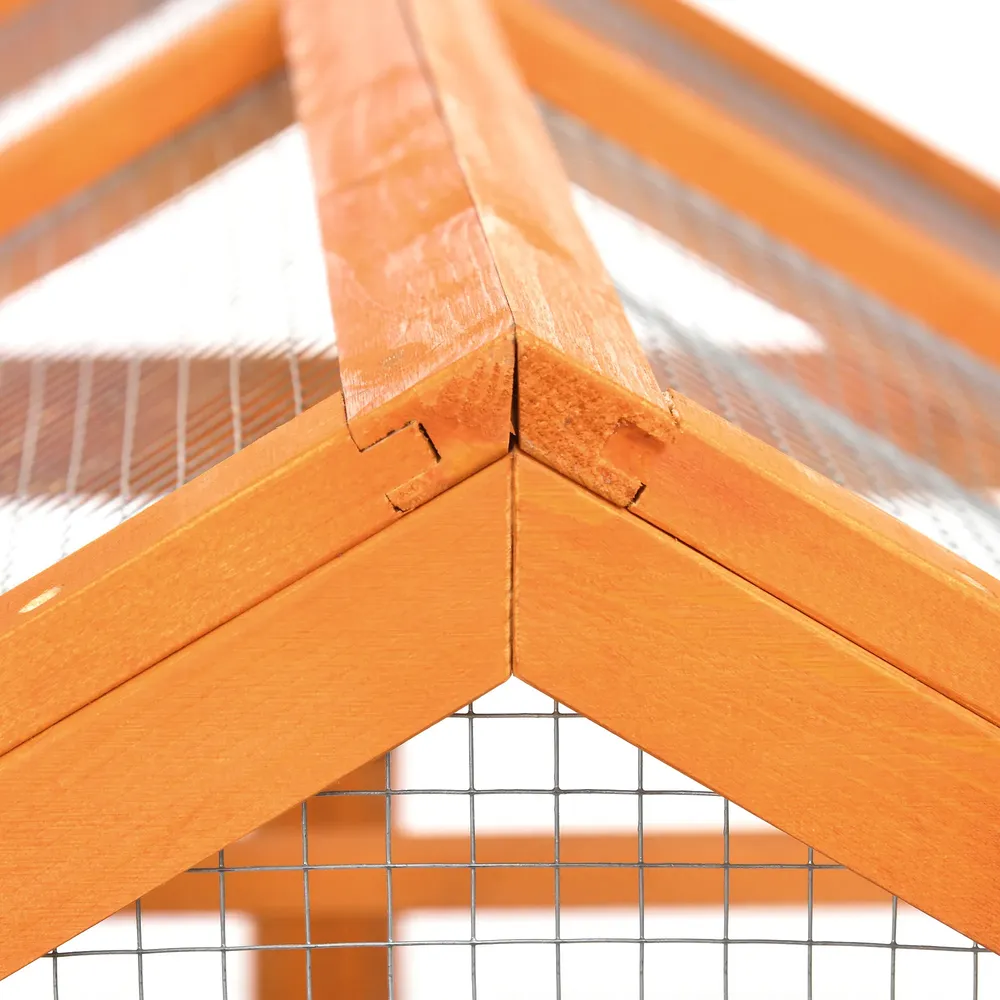 Enclos poulailler bois 140 x 88,5 x 106 cm orange