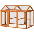 Enclos poulailler bois 140 x 88,5 x 106 cm orange – Couleur Orange