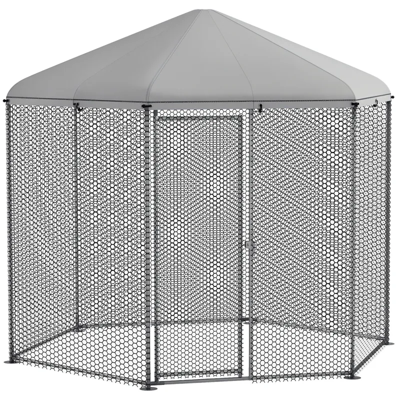 Enclos poulailler extérieur grillagé de 5 m² couvert