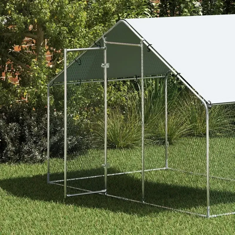 Enclos poules 3x1,7 m verrou et toit anti-UV