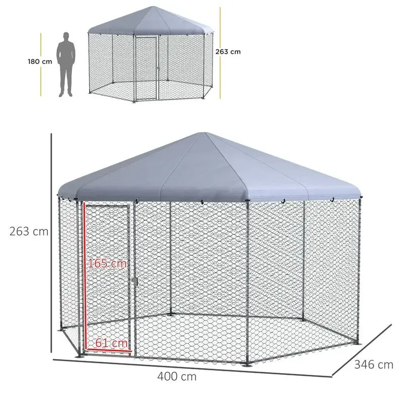 Enclos poules extérieur 10 m² bois et métal