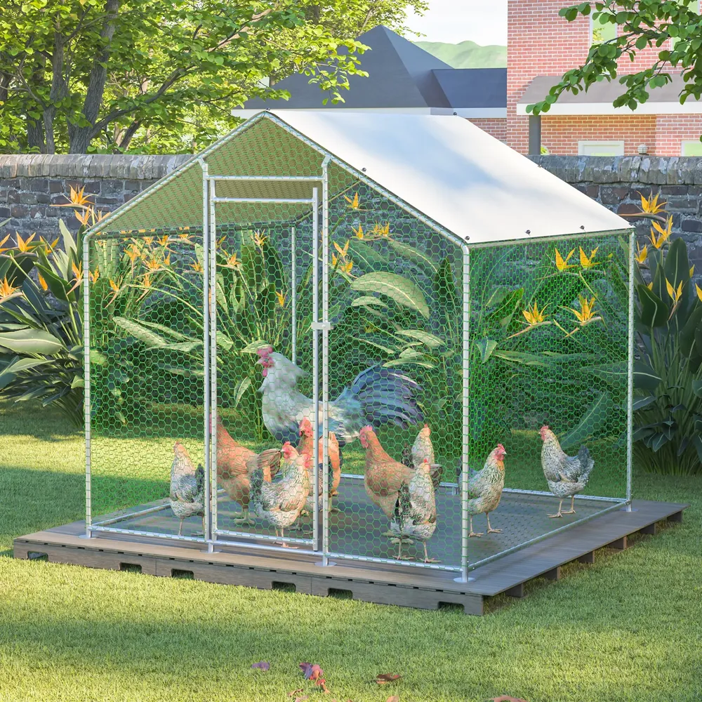 Enclos poulets 2x2x2 m avec verrou et couverture