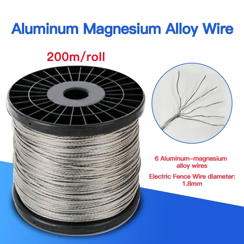 Fil de clôture 200 m alliage aluminium/magnésium haute tension