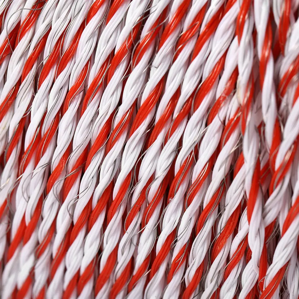 Fil de clôture 500 m blanc/rouge corde conductrice acier inoxydable