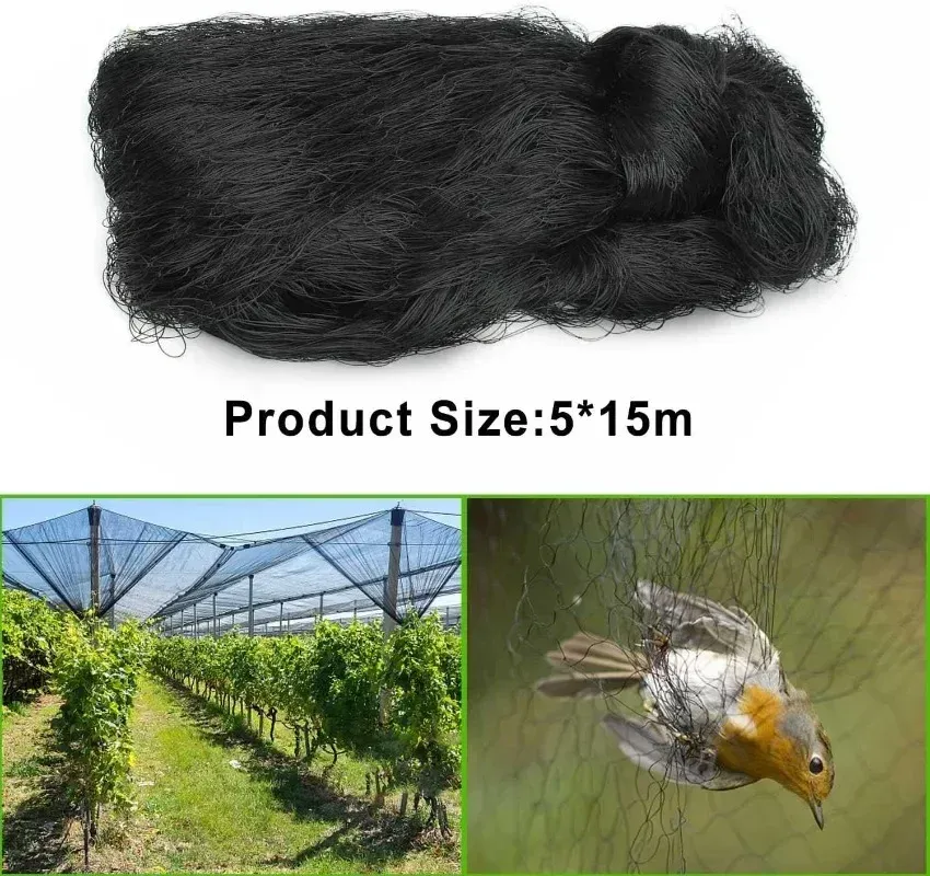 Filet anti-oiseaux en nylon pour verger et poulailler