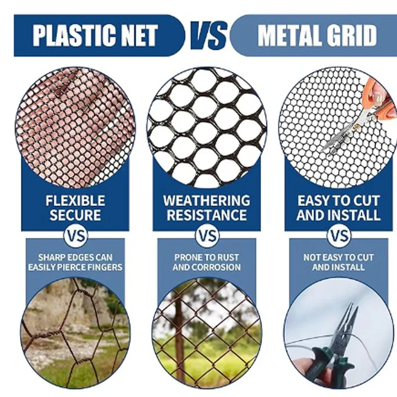 Filet de protection en plastique pour volailles et balcon