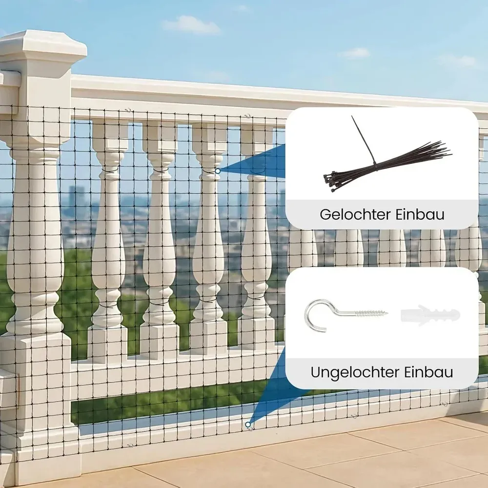 Filet de sécurité en PEHD pour balcon et jardin