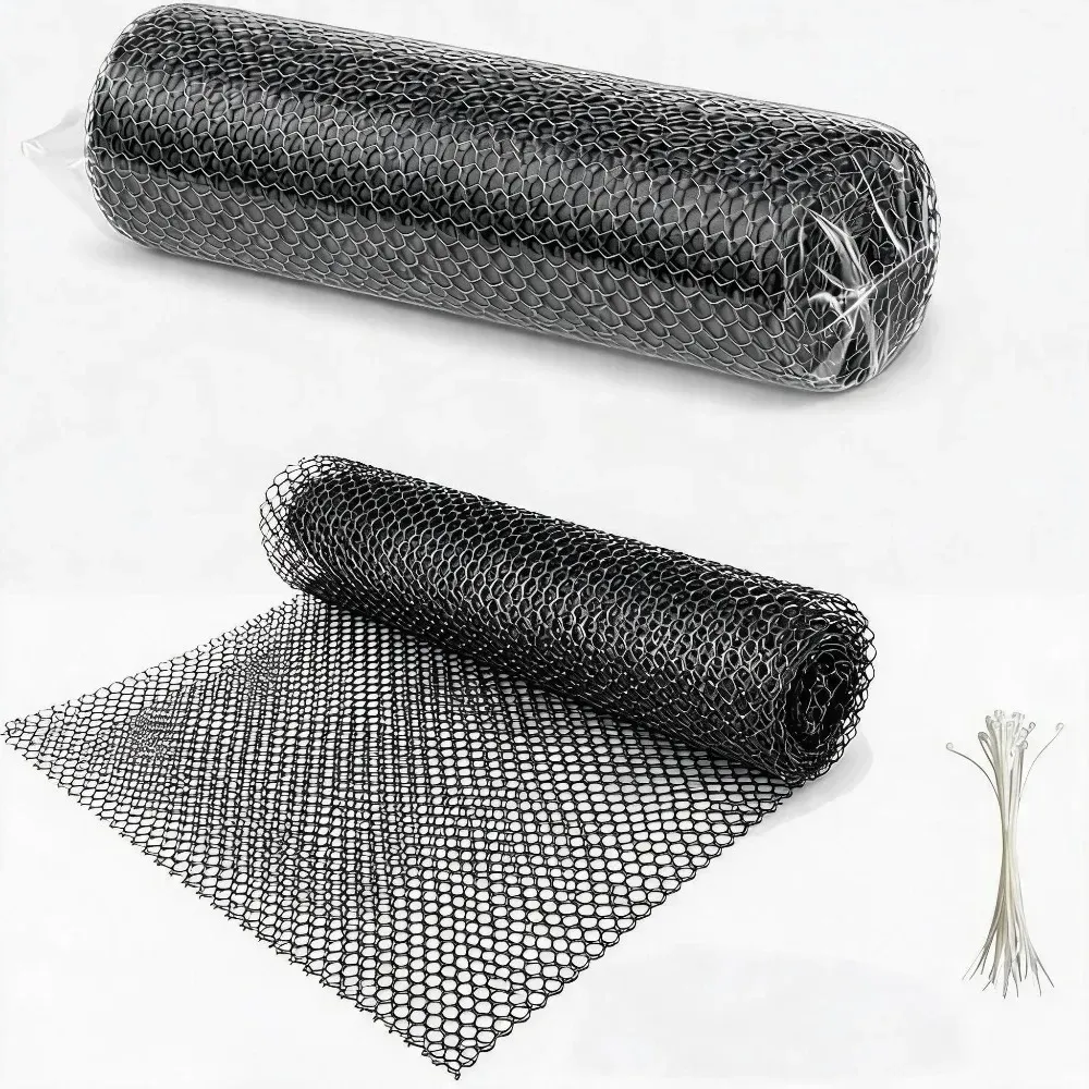 Filet hexagonal en plastique noir pour jardin et poulailler