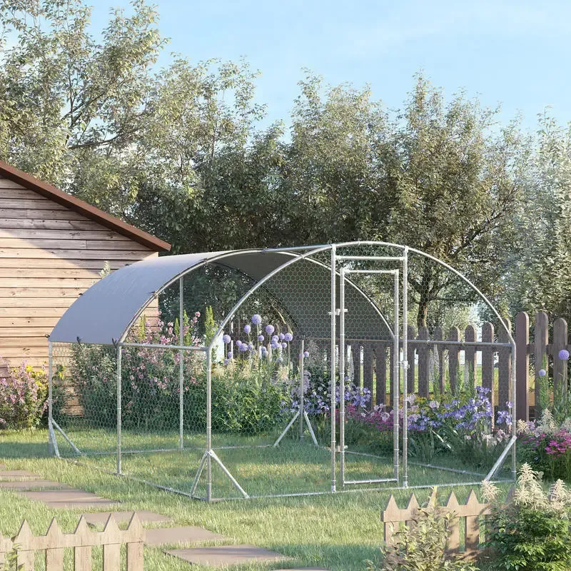 Grand enclos poulailler 10,64 m² toit anti-UV