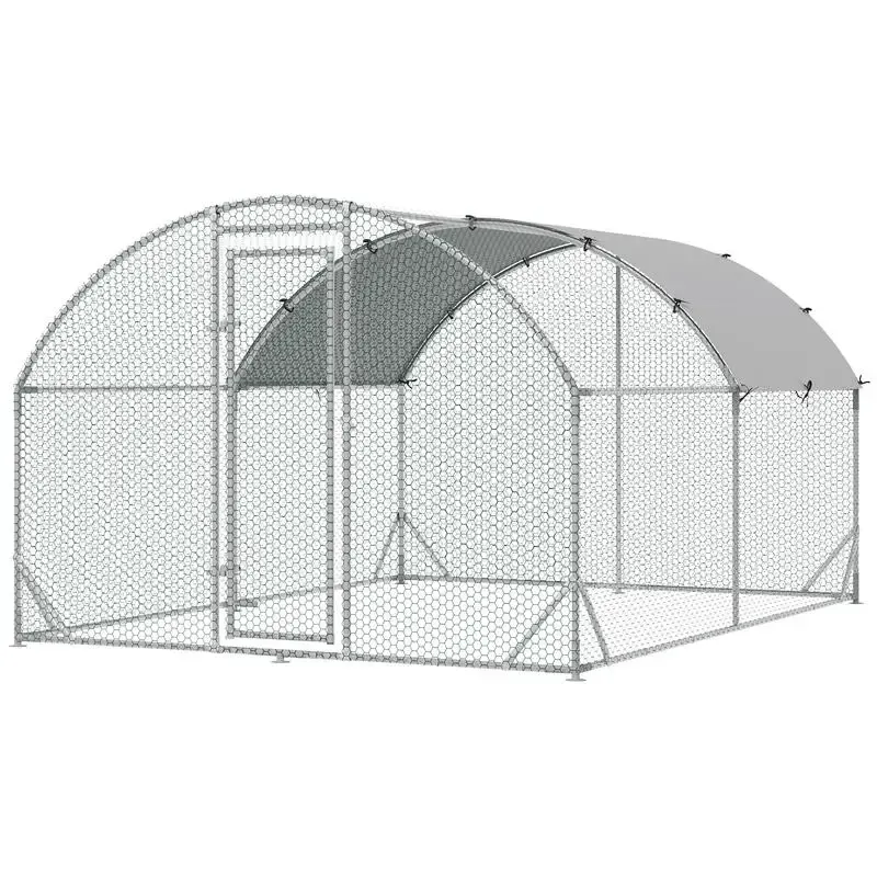 Grand enclos poulailler 10,64 m² toit anti-UV