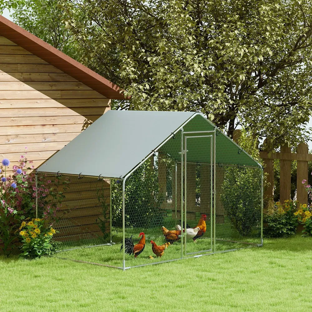 Grand enclos poulailler 5,1 m² avec couverture anti-UV