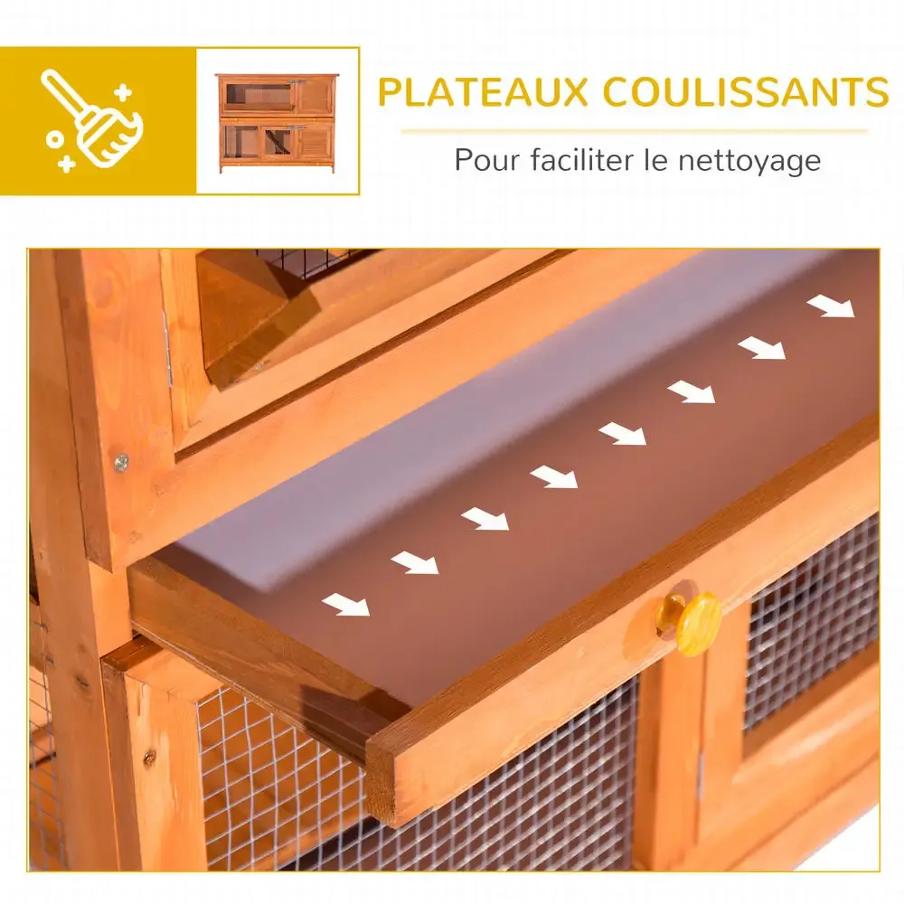 Grand poulailler bois 2 étages 120 x 48 x 100 cm