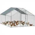 Grand poulailler métallique avec toit anti-UV pour 10-15 poules – 1