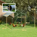 Grand poulailler métallique avec toit anti-UV pour 10-15 poules – 6