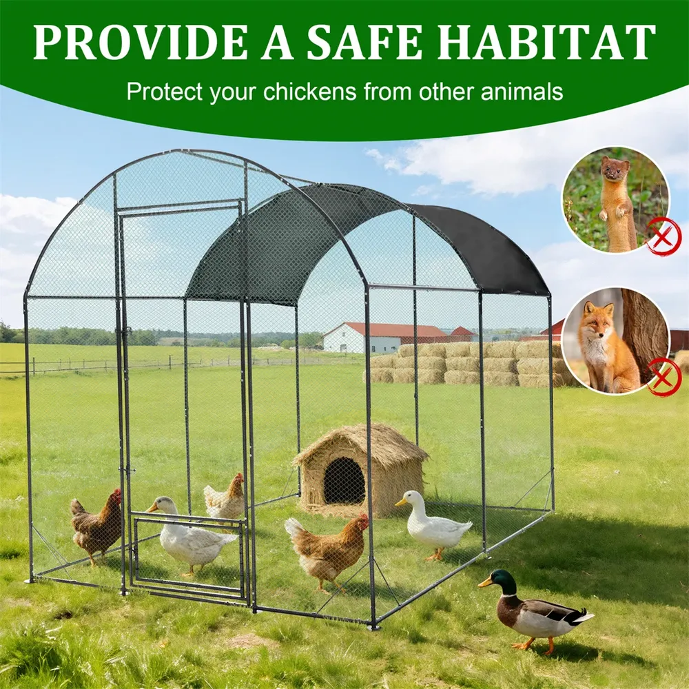 Grande cage extérieure en métal pour volailles et canards