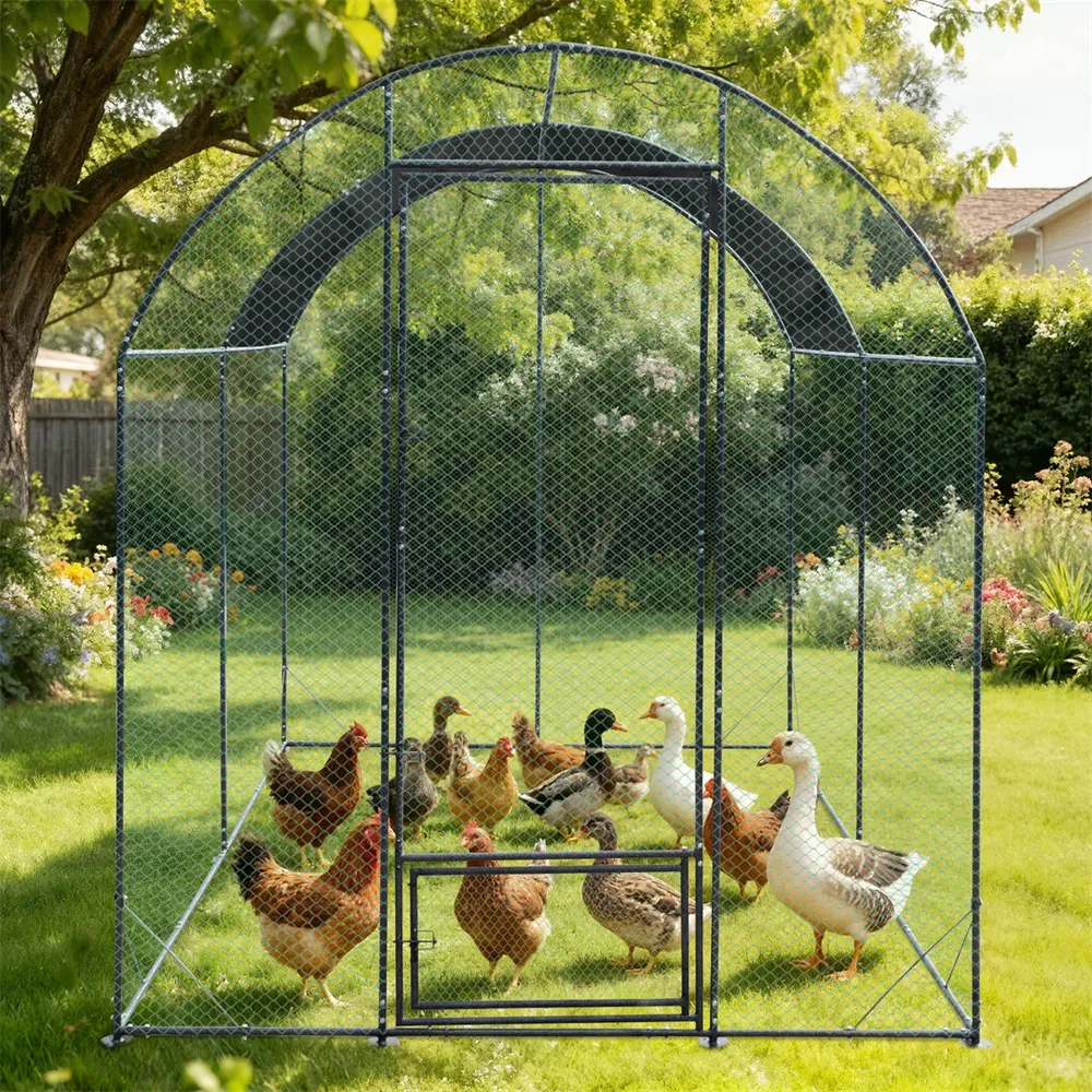Grande cage extérieure en métal pour volailles et canards