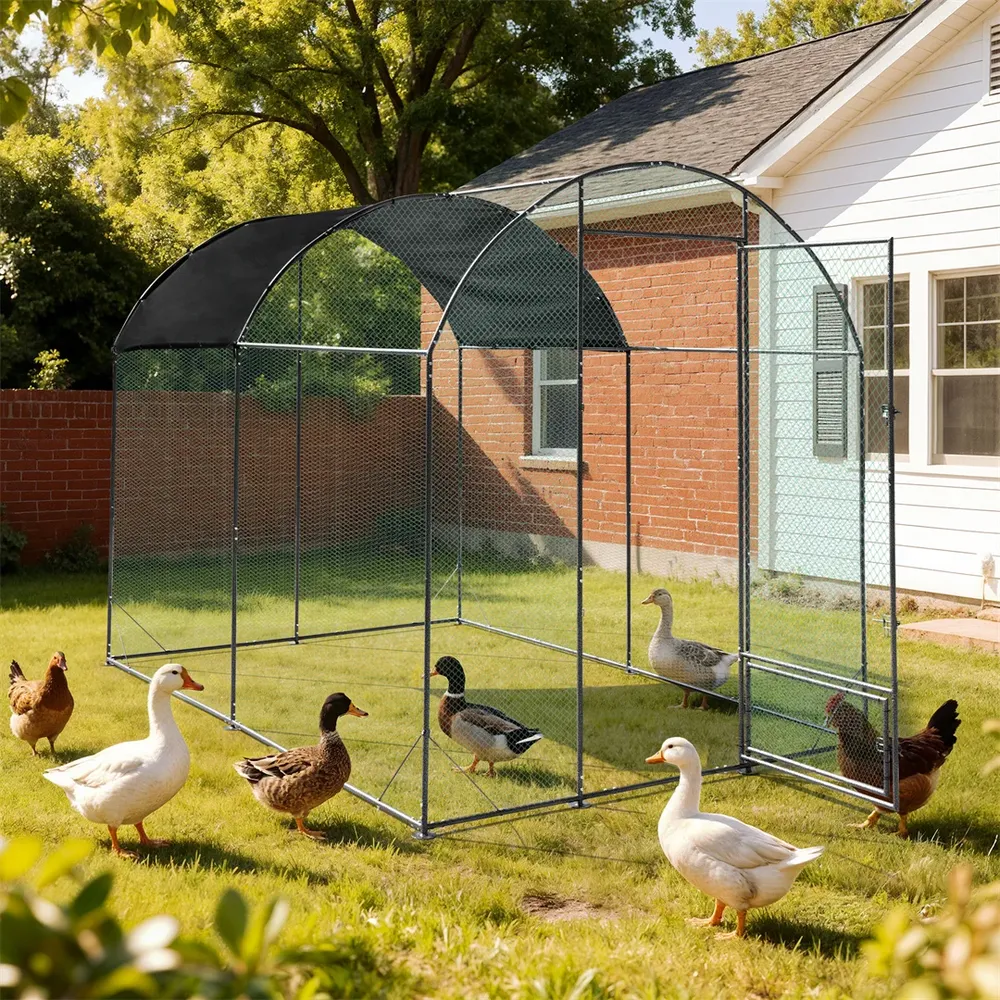Grande cage extérieure en métal pour volailles et canards