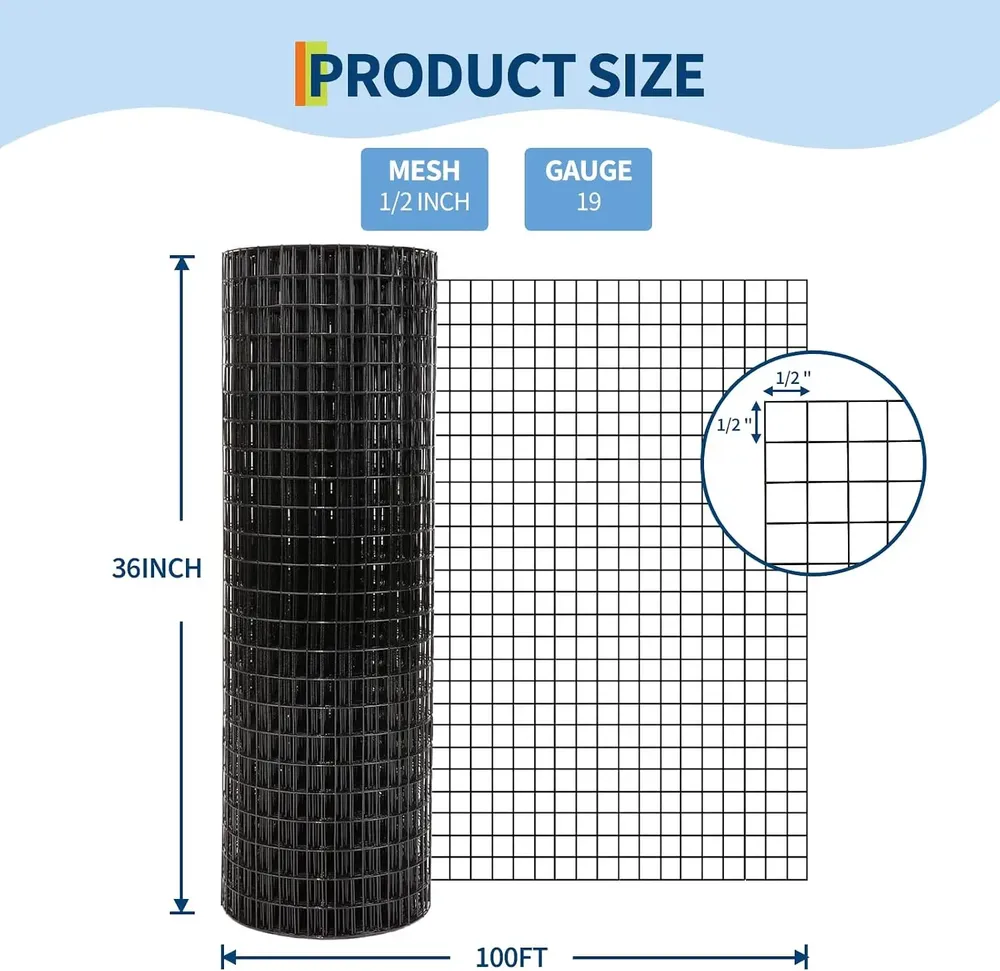 Grillage galvanisé poulailler et jardin 1/2 pouce