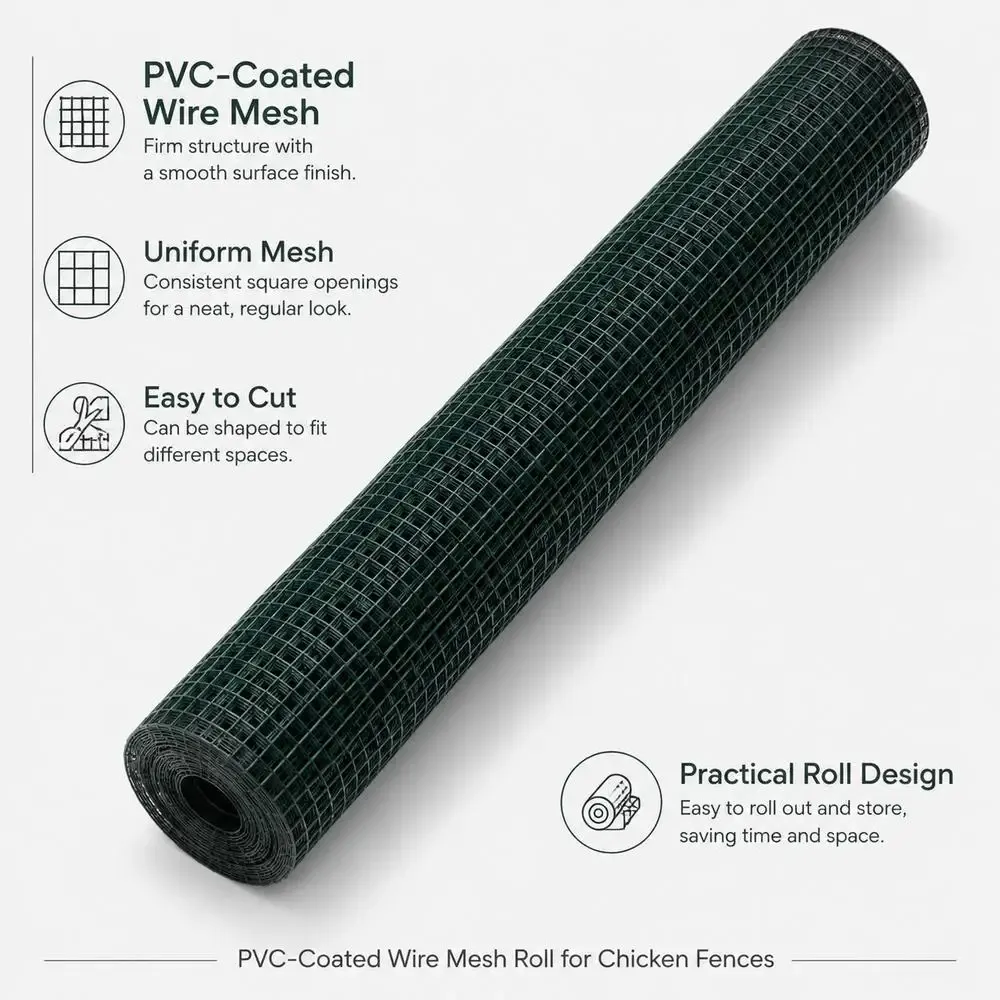 Grillage PVC jardin et volière 10x1 m