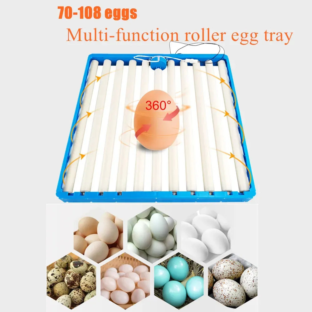 Incubateur 70 œufs rotation 360° retourneur volaille