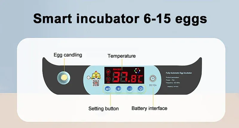 Incubateur automatique 6 œufs simple ou double alimentation