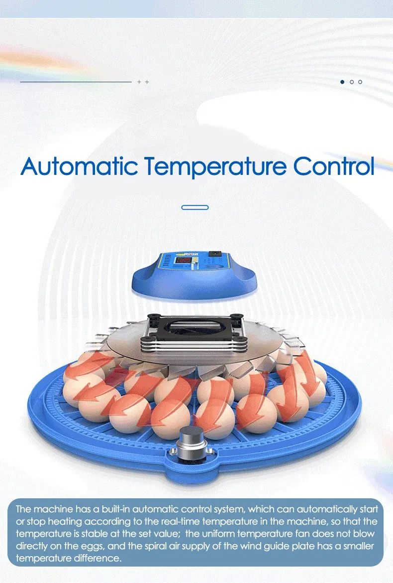Incubateur intelligent 8 œufs contrôle automatique température