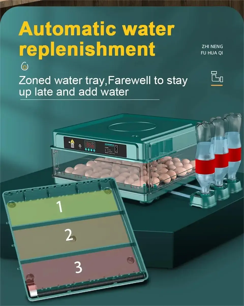 Incubateur œufs 10 à 15 œufs double alimentation retournement eau