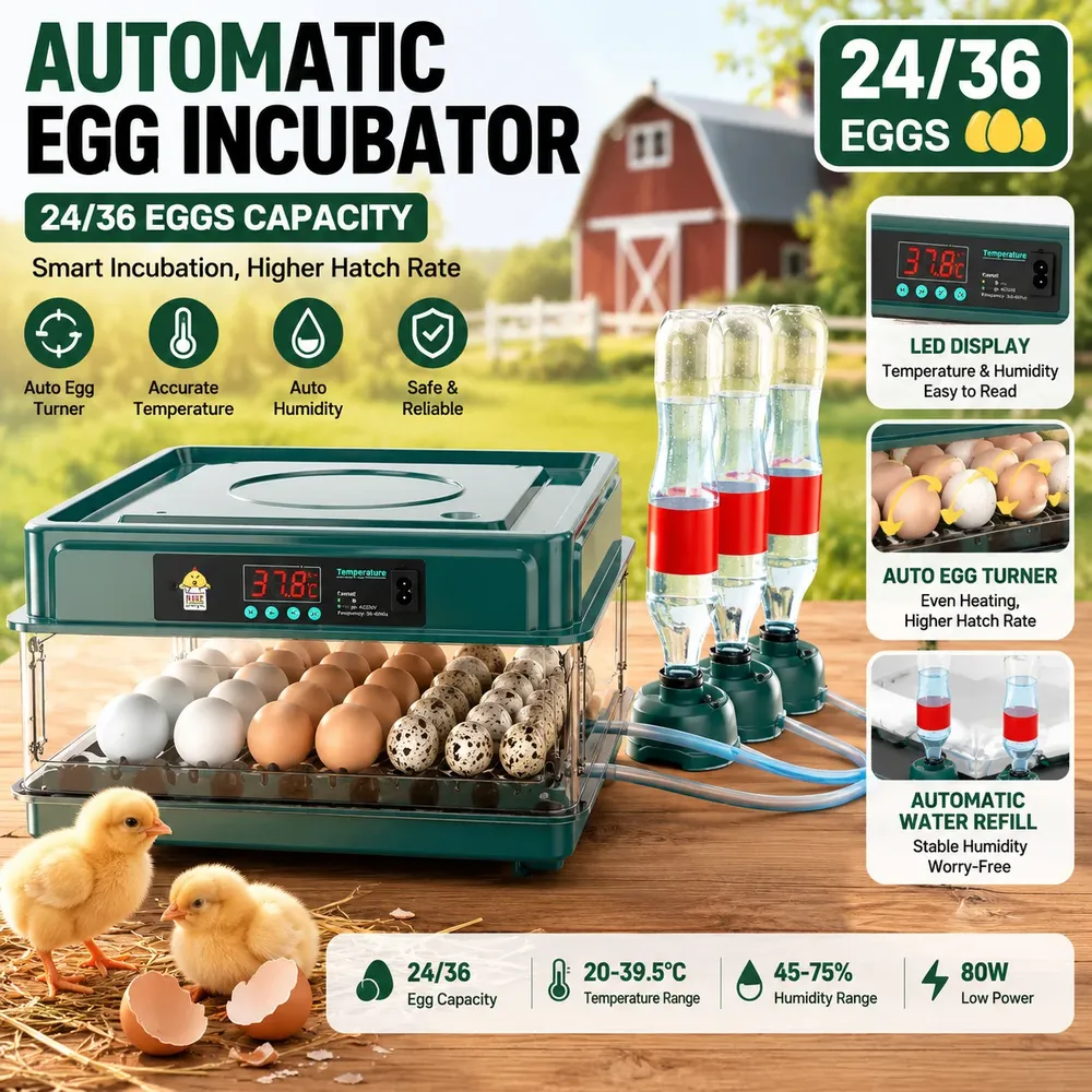 Incubateur œufs 10 à 36 œufs retourneur automatique élevage