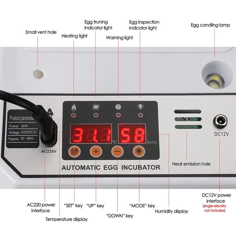 Incubateur œufs 16 œufs double électrique retournement automatique