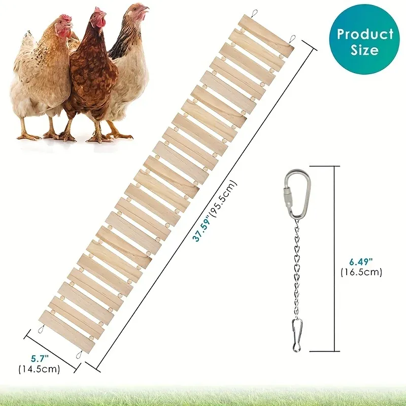 Jouet poulet grande échelle pivotante bois pour volaille