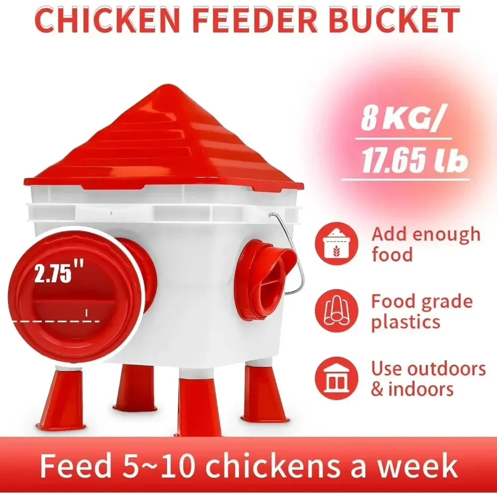 Kit abreuvoir 8L et mangeoire 6L pour poulets de jardin