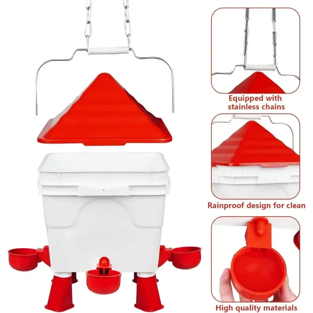 Kit abreuvoir 8L et mangeoire 6L pour poulets de jardin