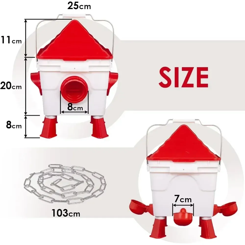 Kit mangeoire 6L et abreuvoir 8L pour poulets de jardin