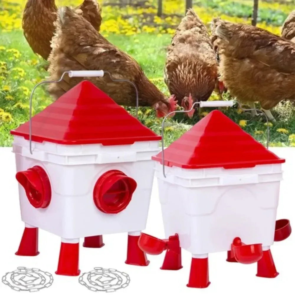 Kit mangeoire 6L et abreuvoir 8L pour poulets de jardin