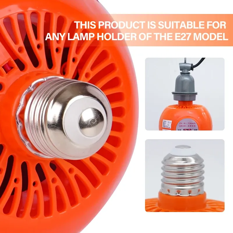 Lampe chauffante 150W avec thermostat pour animaux de ferme