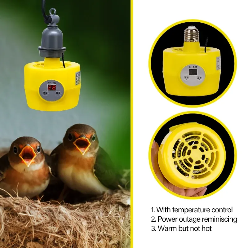 Lampe chauffante 150W avec thermostat pour animaux de ferme
