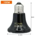 Lampe chauffante céramique 25 à 100W pour poulets reptiles – Couleur 60mm-100w-220v