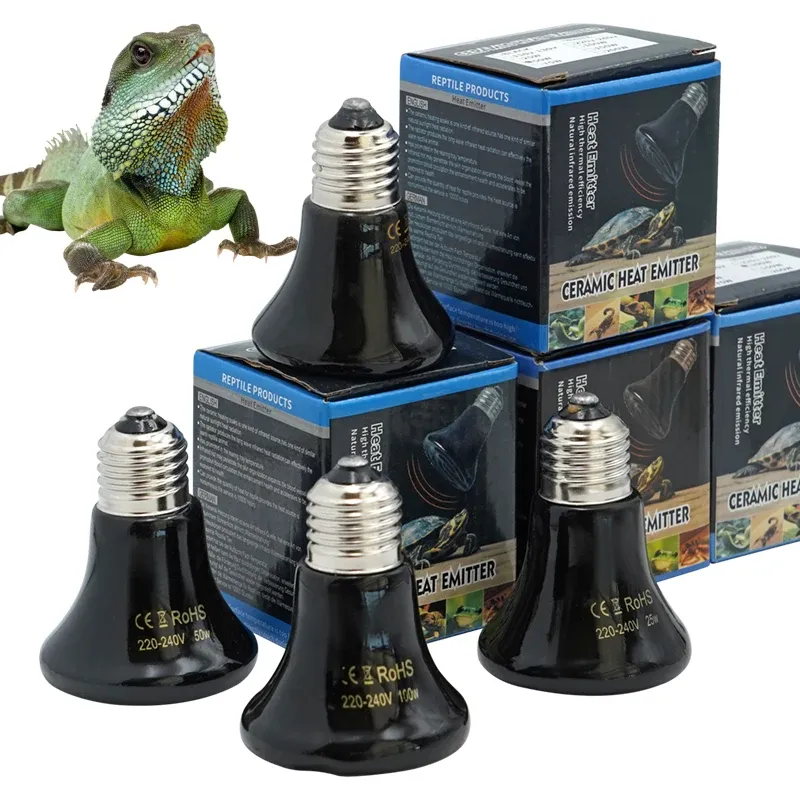 Lampe chauffante céramique 25 à 100W pour poulets reptiles